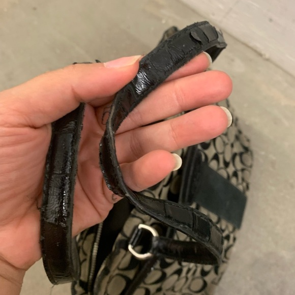 Vintage coach f28504 Coach Signature Black and Tan Tote Bag - Picture 9 of 9